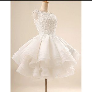 White short ball gown.